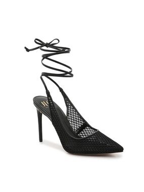 JLO Florella Black Mesh Pumps